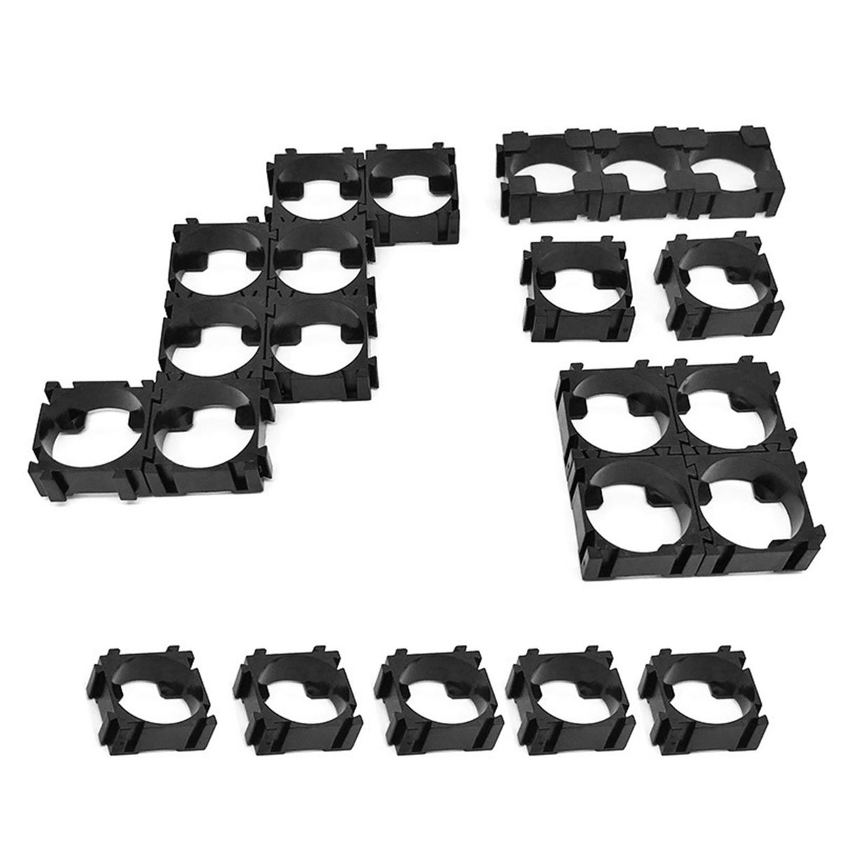 100Pcs 18650 Lithium Battery Pack Bracket Cell Spacer Double Battery Holder Bracket DIY Battery Holder Stand