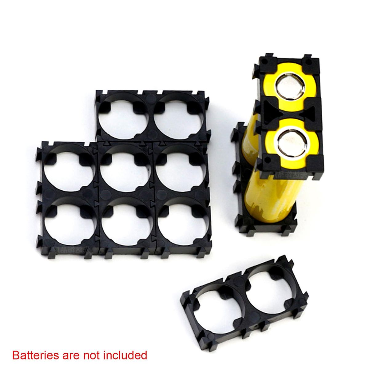 100Pcs 18650 Lithium Battery Pack Bracket Cell Spacer Double Battery Holder Bracket DIY Battery Holder Stand