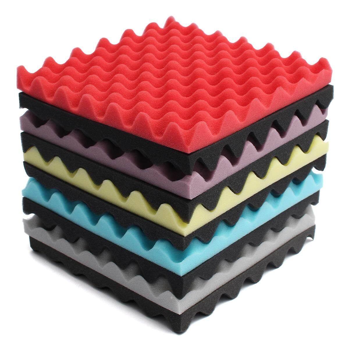 Acoustic Soundproof Sound Stop Absorption Studio Foam 300mmx300mmx30mm 2Pcs 1 Black 1 Coffee