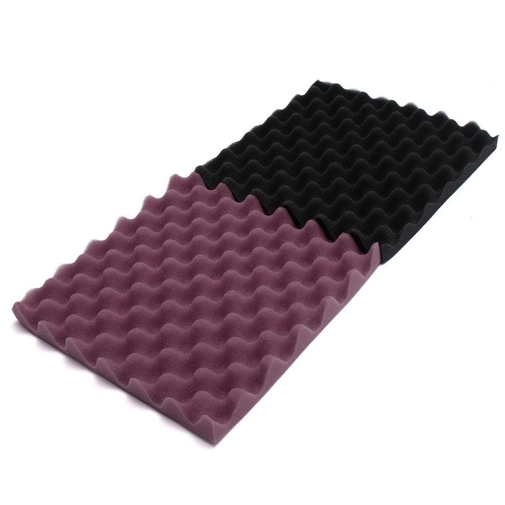 Acoustic Soundproof Sound Stop Absorption Studio Foam 300mmx300mmx30mm 2Pcs 1 Black 1 Coffee