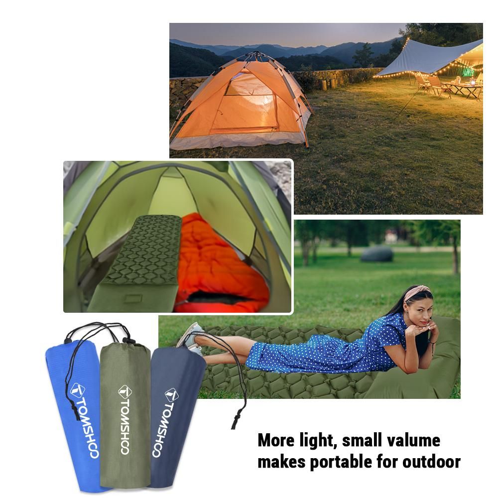 TOMSHOO Camping Sleeping Pad with Pillow Ultralight Inflatable Sleeping Mat Air Mattress for Outdoor Camping Hiking Backpacking Picnics