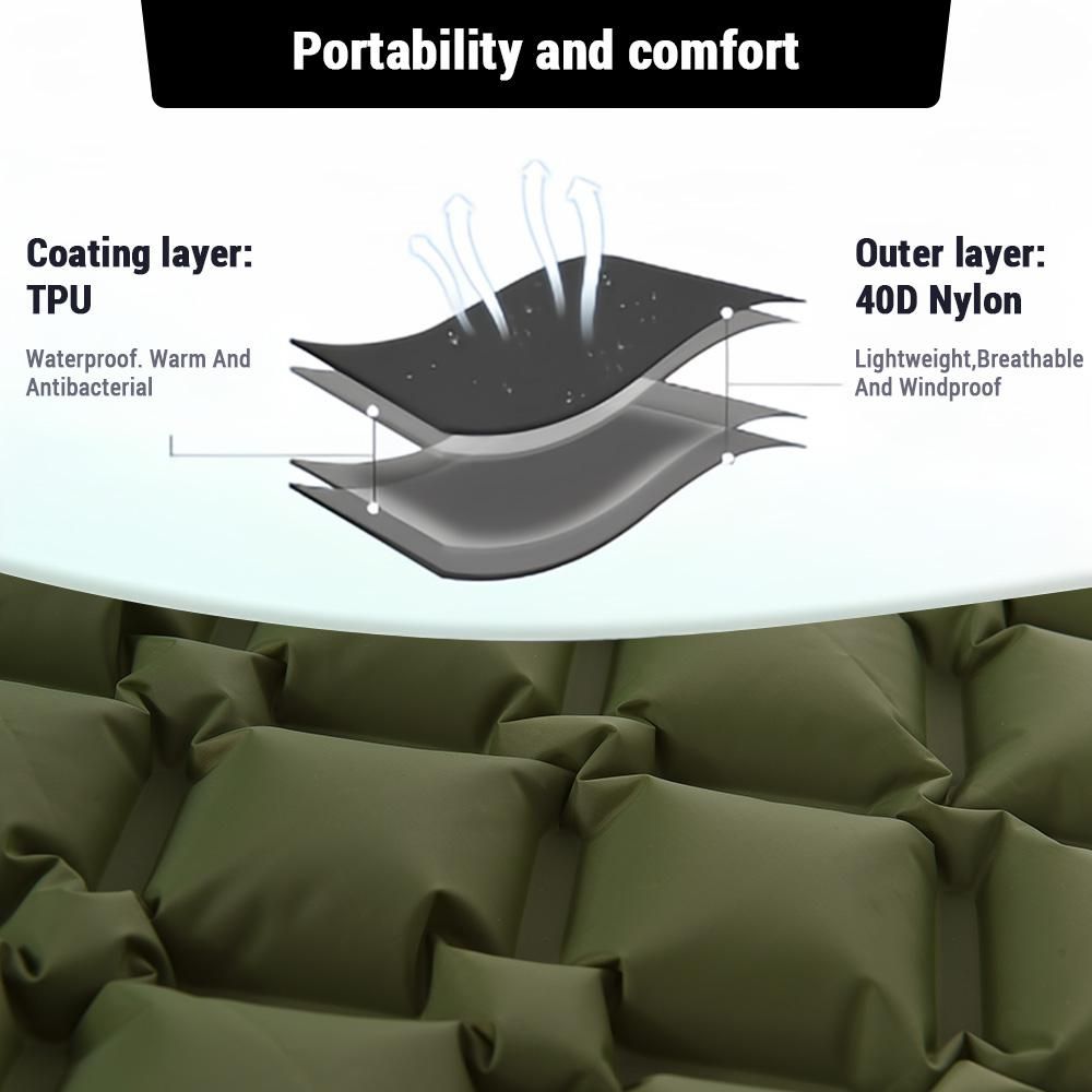 TOMSHOO Camping Sleeping Pad with Pillow Ultralight Inflatable Sleeping Mat Air Mattress for Outdoor Camping Hiking Backpacking Picnics