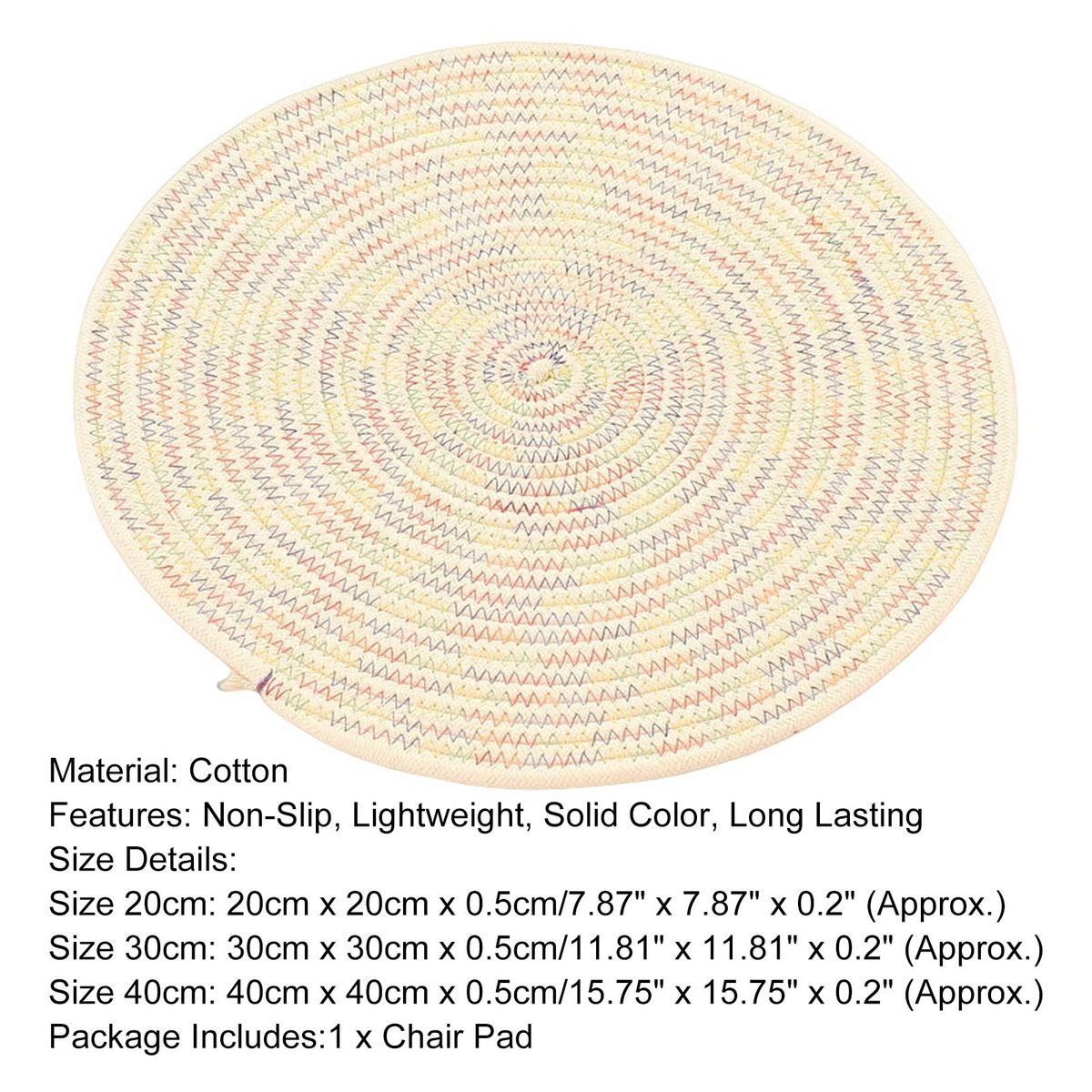 Seat Cushion Small Yoga Round Tatami Mat Chair Cushion Multicolor
