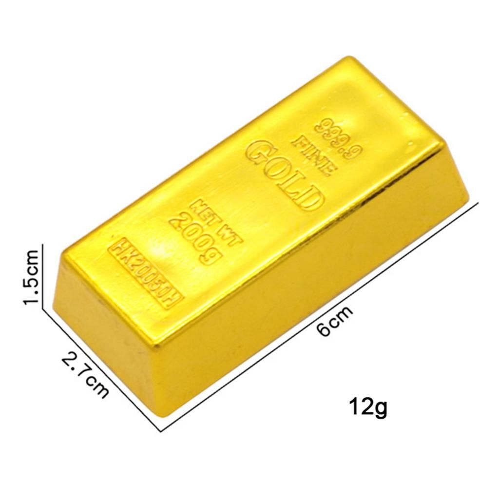 5pcs  Gold Bullion Bar Paperweight Door Stop For Childen Kids Toy