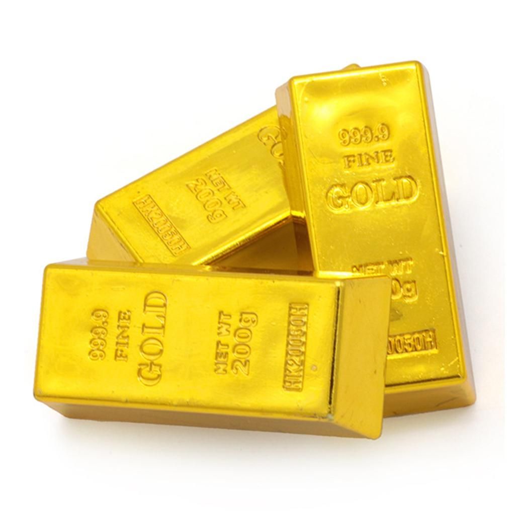 5pcs  Gold Bullion Bar Paperweight Door Stop For Childen Kids Toy