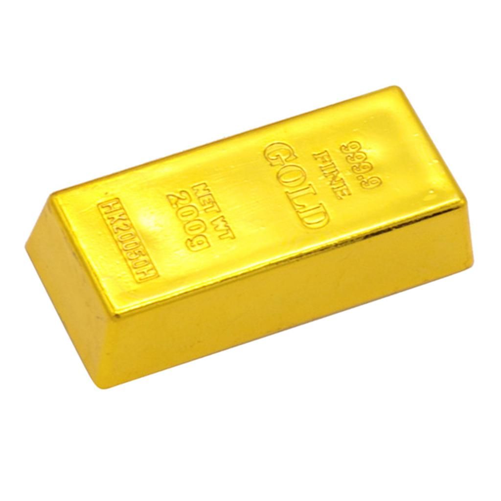 5pcs  Gold Bullion Bar Paperweight Door Stop For Childen Kids Toy