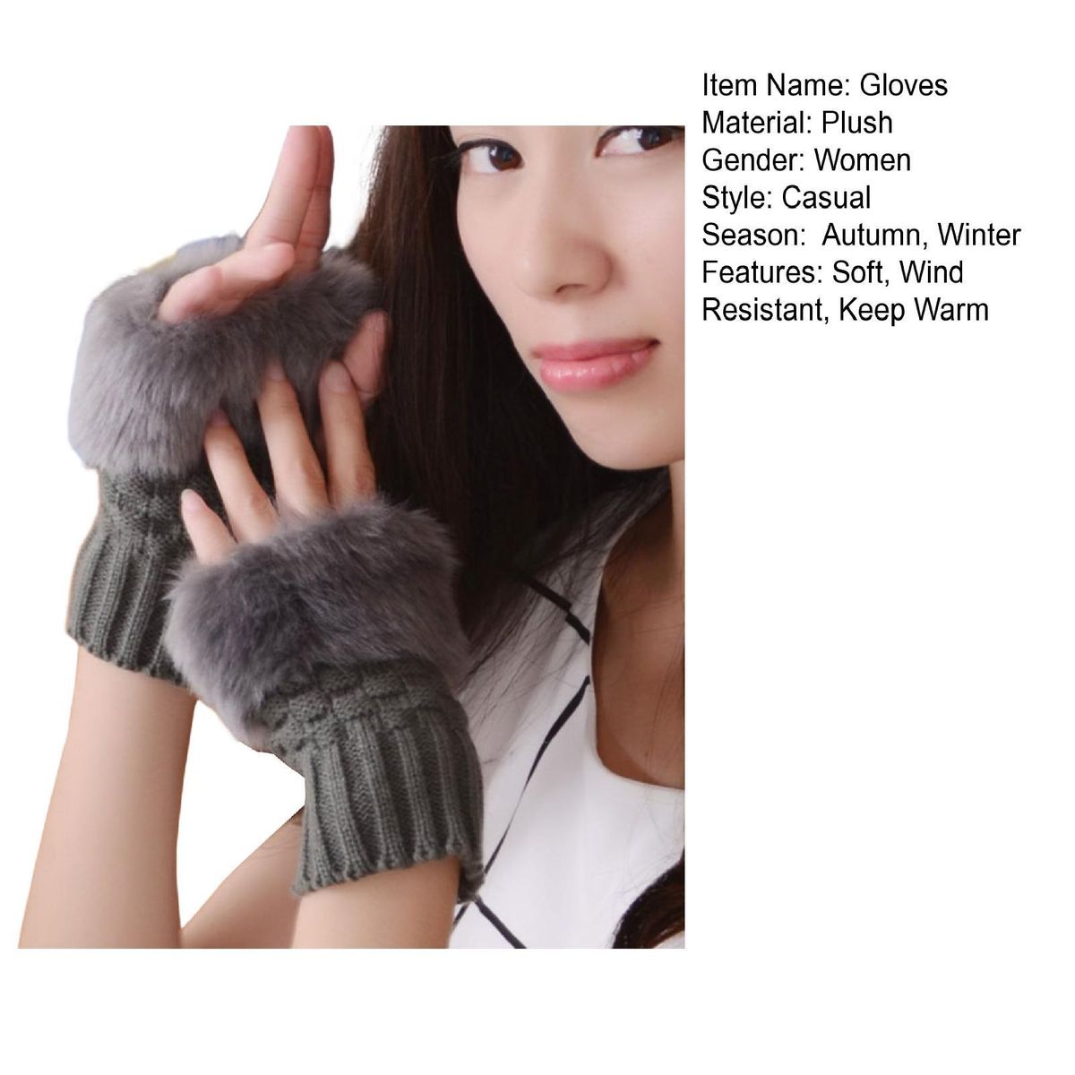 1 Pair Ladies Pure Color Ladies Dark Gray