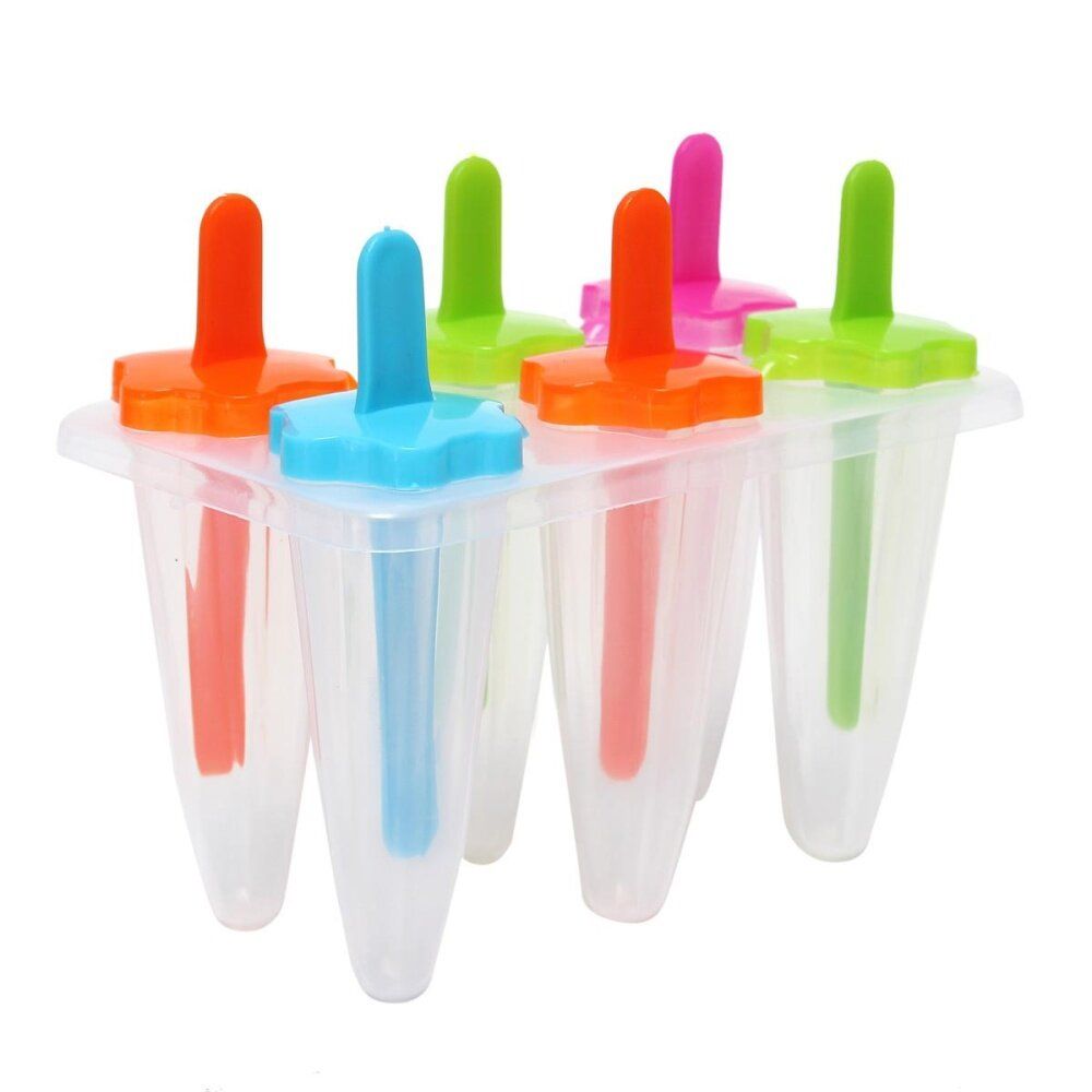 DIY Ice Lolly Mold Maker Ice- Frozen Mould Ice Pole Freezer Tray 6 Cell