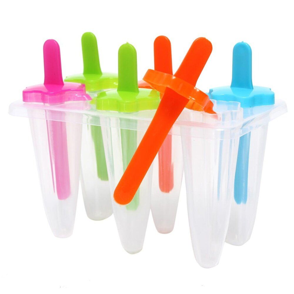 DIY Ice Lolly Mold Maker Ice- Frozen Mould Ice Pole Freezer Tray 6 Cell