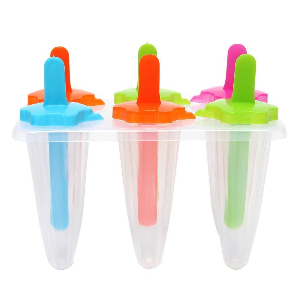 DIY Ice Lolly Mold Maker Ice- Frozen Mould Ice Pole Freezer Tray 6 Cell