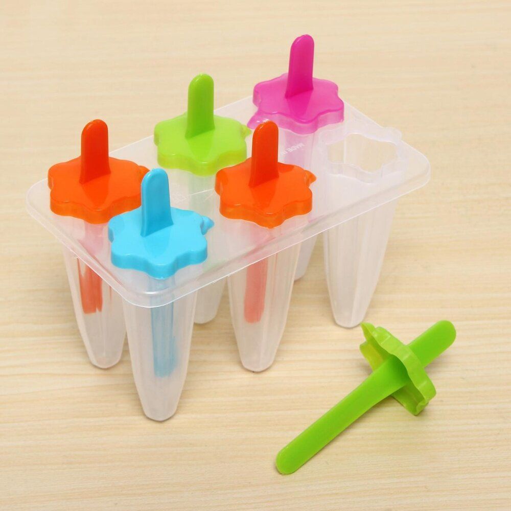 DIY Ice Lolly Mold Maker Ice- Frozen Mould Ice Pole Freezer Tray 6 Cell