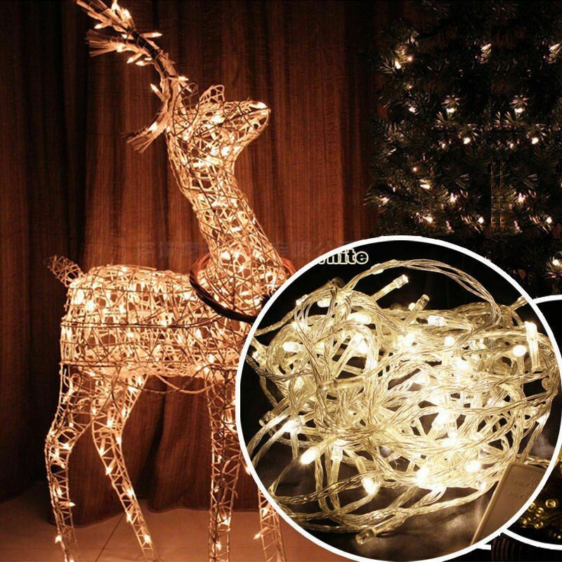 10M LED Fairy String Lights Multicolor Gard 100 LED Beads Outdoor Waterproof Holiday Party Christmas Tree Decor AC 110V 220V--Warm White-- 110V