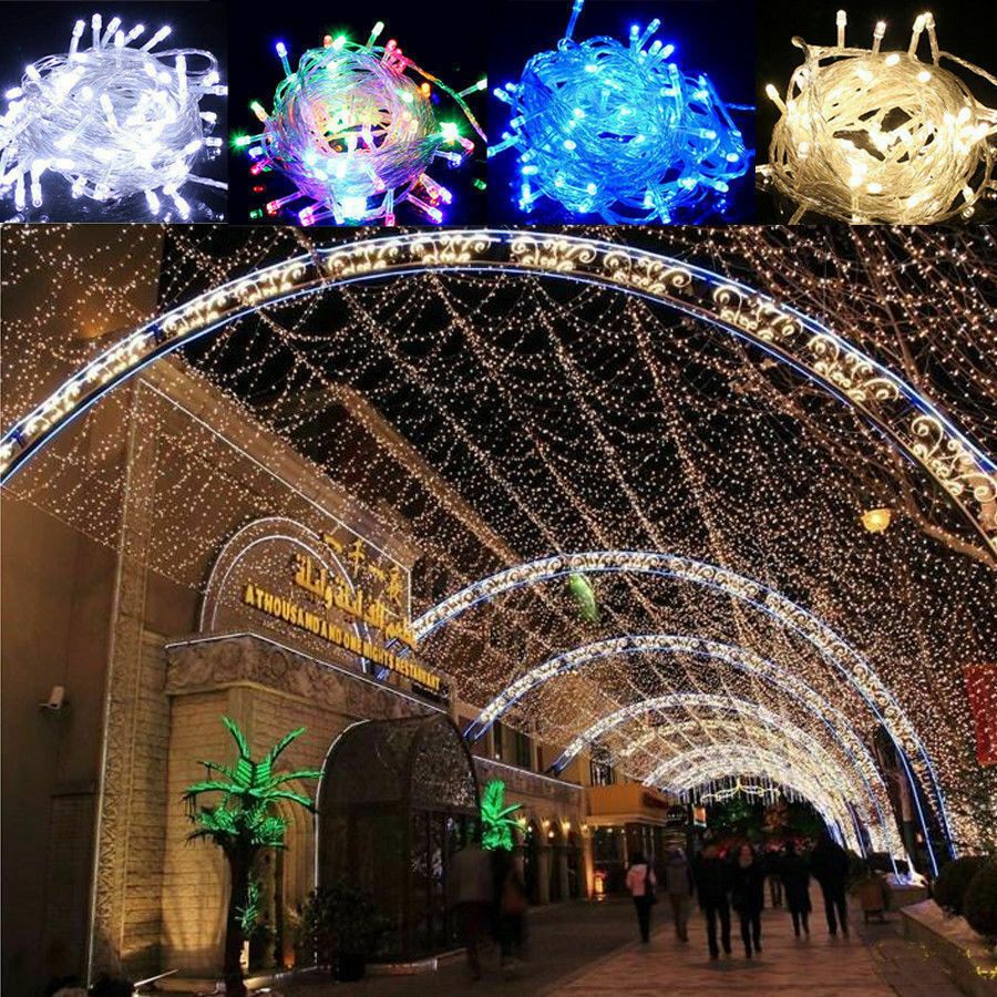 10M LED Fairy String Lights Multicolor Gard 100 LED Beads Outdoor Waterproof Holiday Party Christmas Tree Decor AC 110V 220V--Warm White-- 110V