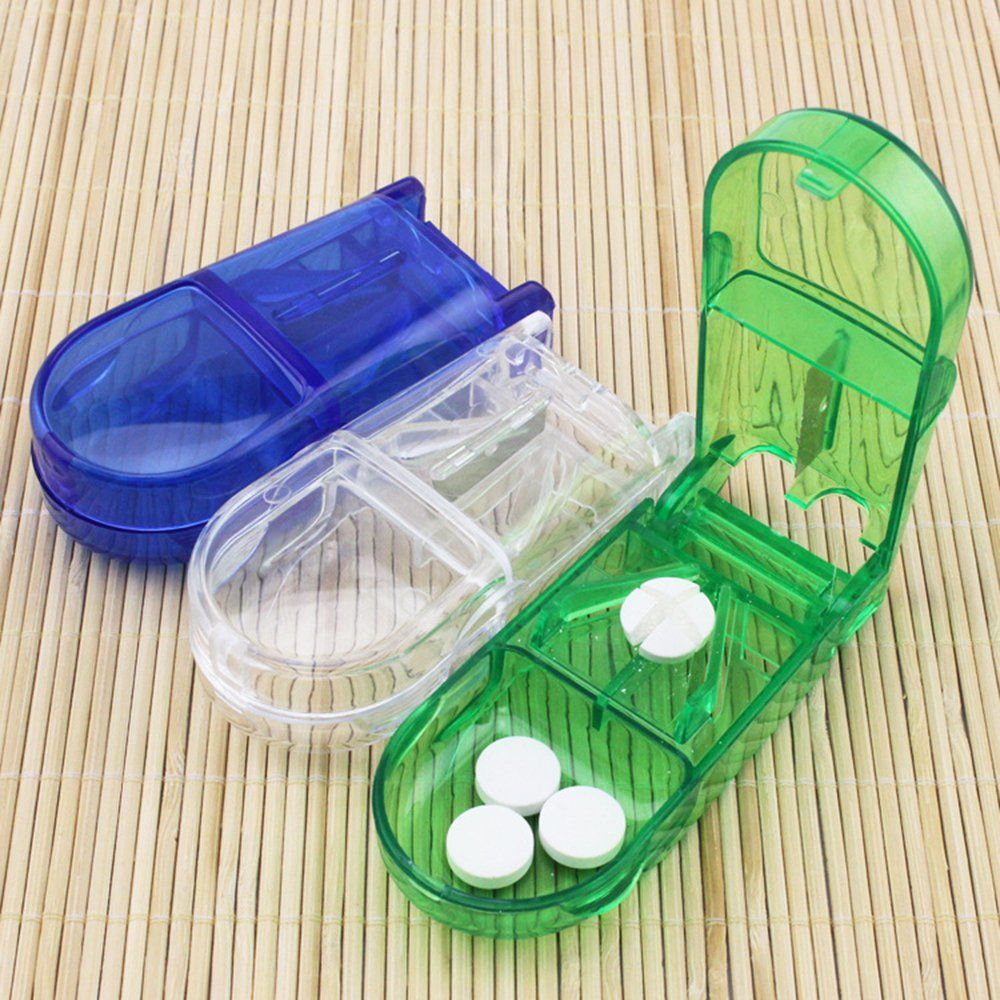 Pill Cutter Medicine Box Portable Dispenser Green