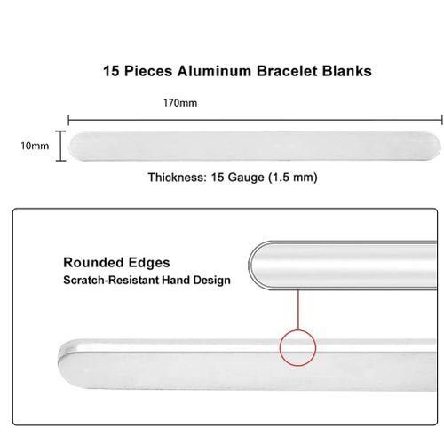 Premium Metal Stamping Bracelet Blank, 15 Pack