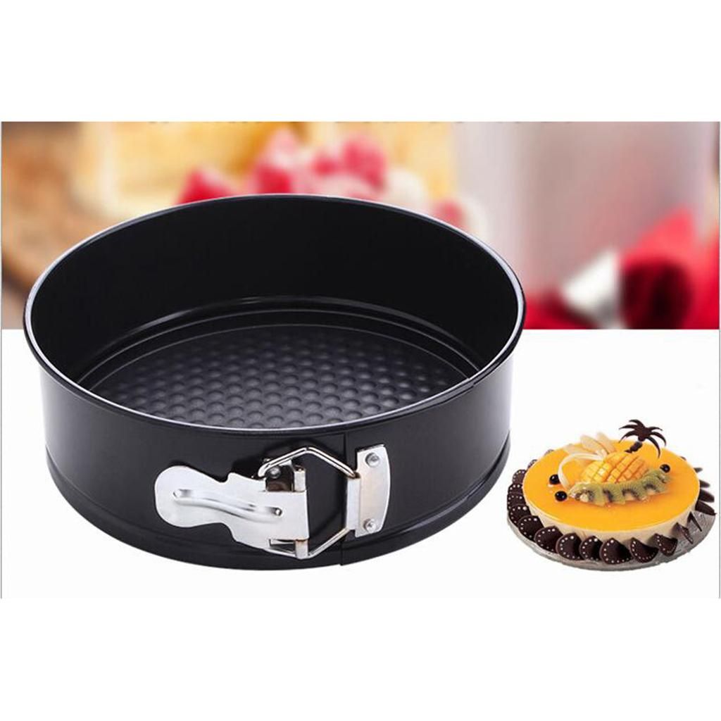 Loose Base Tin With Non- Coating For Cake Black Round