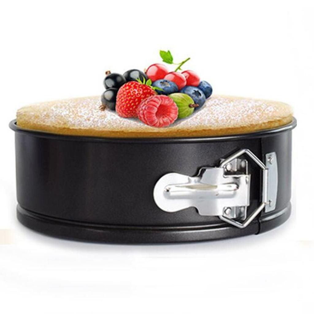 Loose Base Tin With Non- Coating For Cake Black Round
