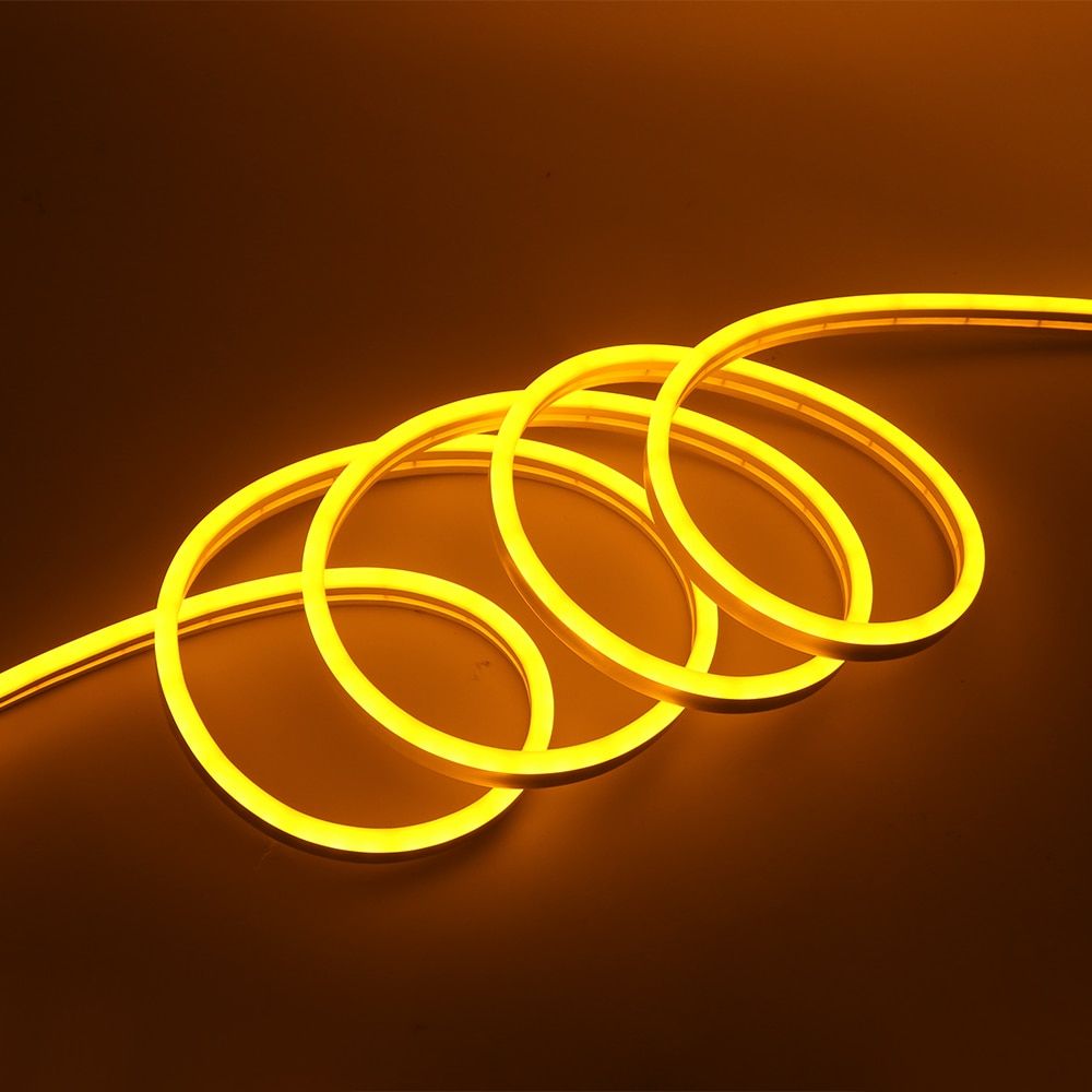 LED Neon Light Flexible 12V Led Strip Neon Sign SMD 2835 Neon Rope Light 6x12mm Waterproof IP68 Diode Tape Neon Rainbow Lamp-Yellow Neon Only-1m--