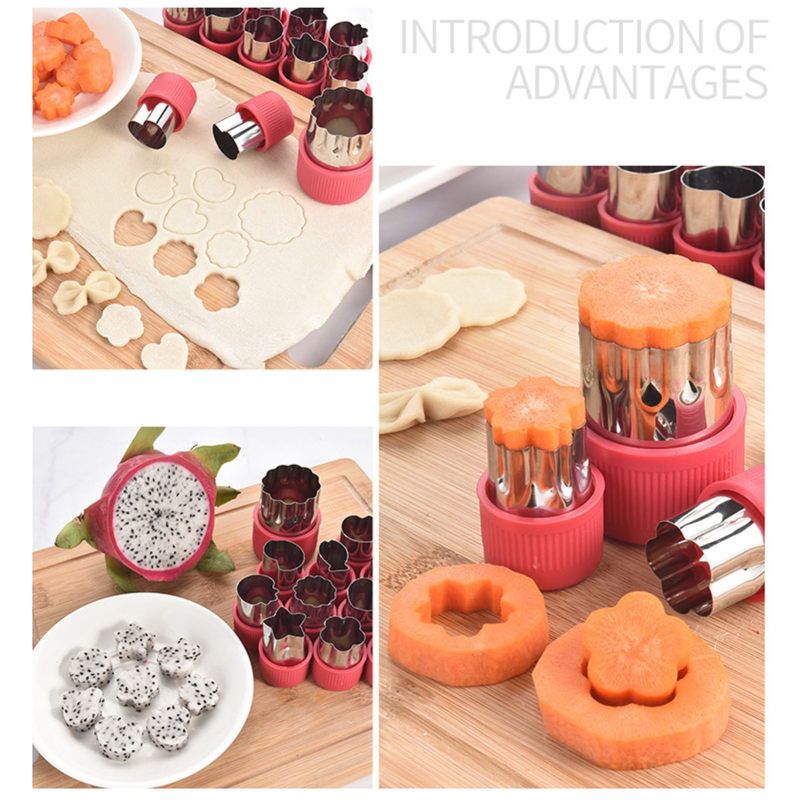 12Pcs/set Kitchen Tool Cutter Mold Cake Cutting-Red