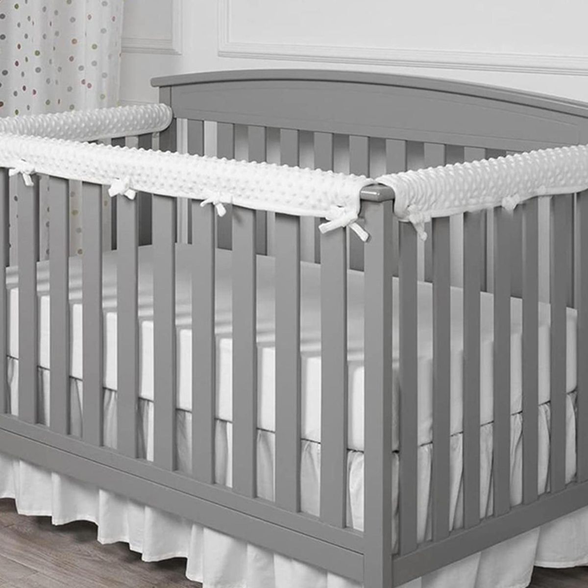 Collapsible Bed Rail for Kids Soft Safe Bed Rail Protection Set Baby White