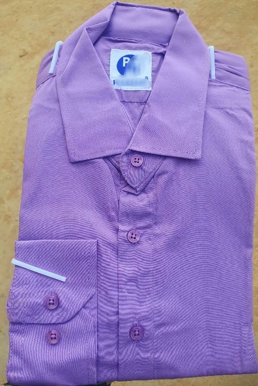 Men's Corporate Formal Quality Plain Office Lilac Long Sleeve Shirt