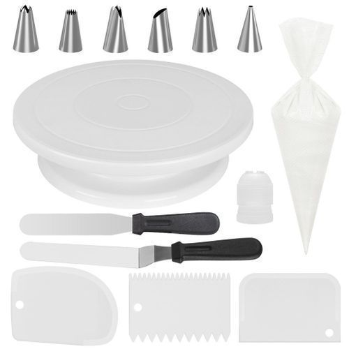 14 Pcs/set Cake Turntable Piping Tip Nozzle Pastry Bag Set