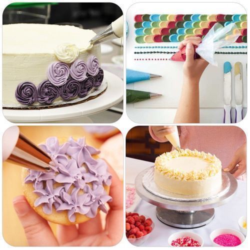 14 Pcs/set Cake Turntable Piping Tip Nozzle Pastry Bag Set