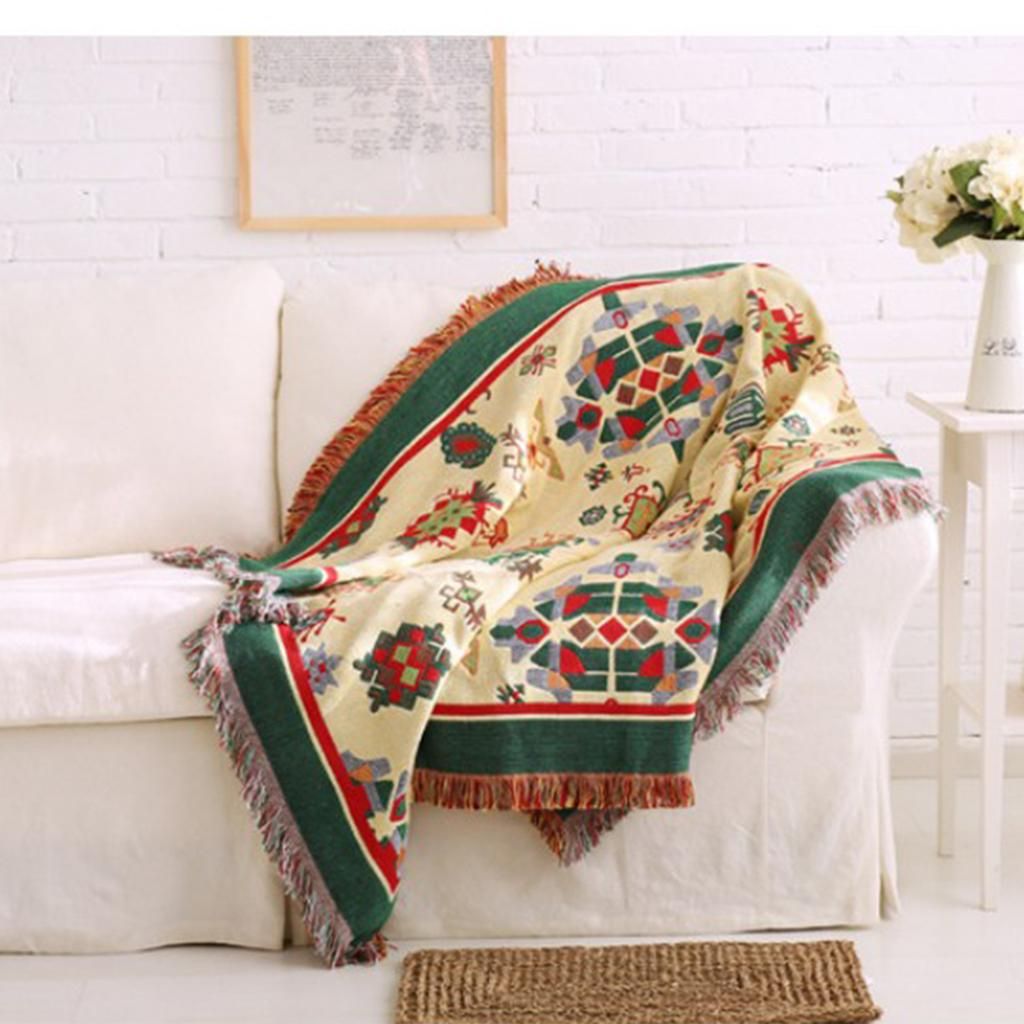 Cotton Sofa Bed Throw, Soft Blanket Settee Throws, Sofa Cover Bohemia