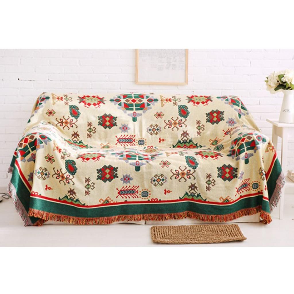 Cotton Sofa Bed Throw, Soft Blanket Settee Throws, Sofa Cover Bohemia