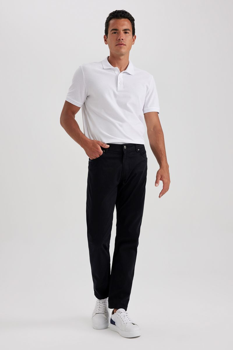 Man Regular Fit Chino Trousers - Black