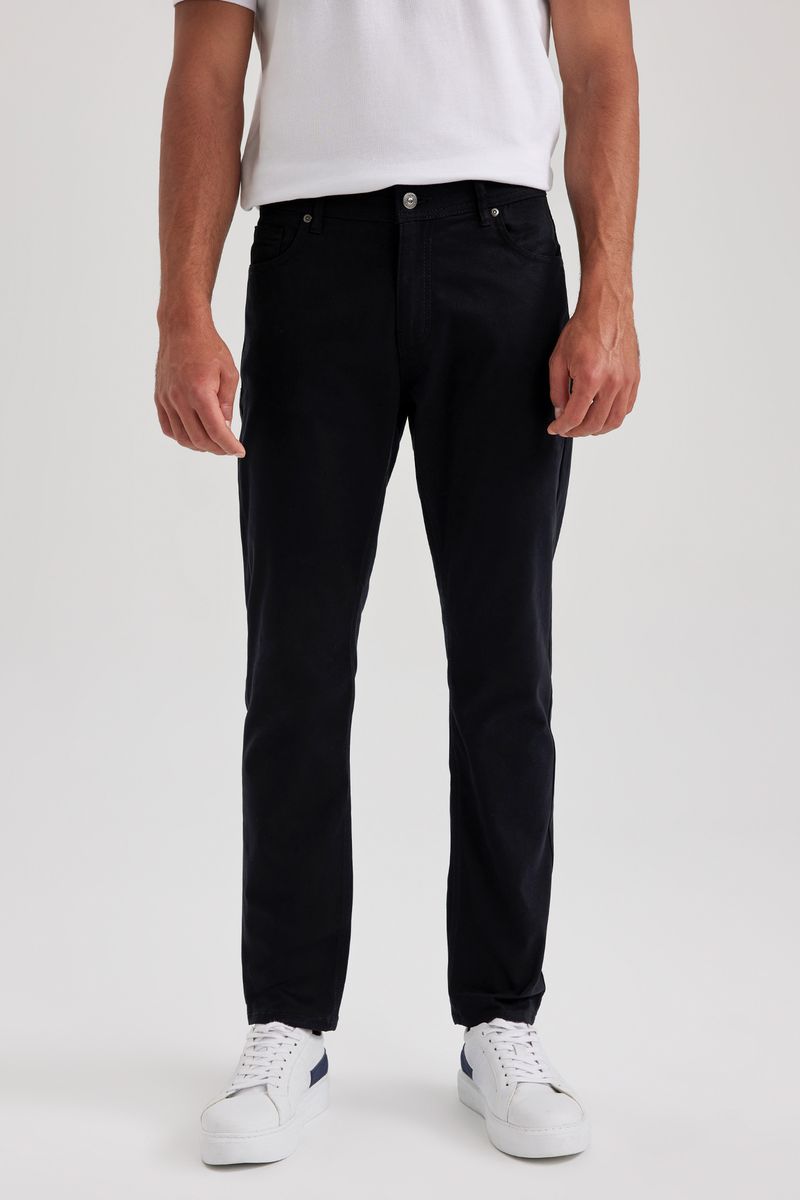 Man Regular Fit Chino Trousers - Black