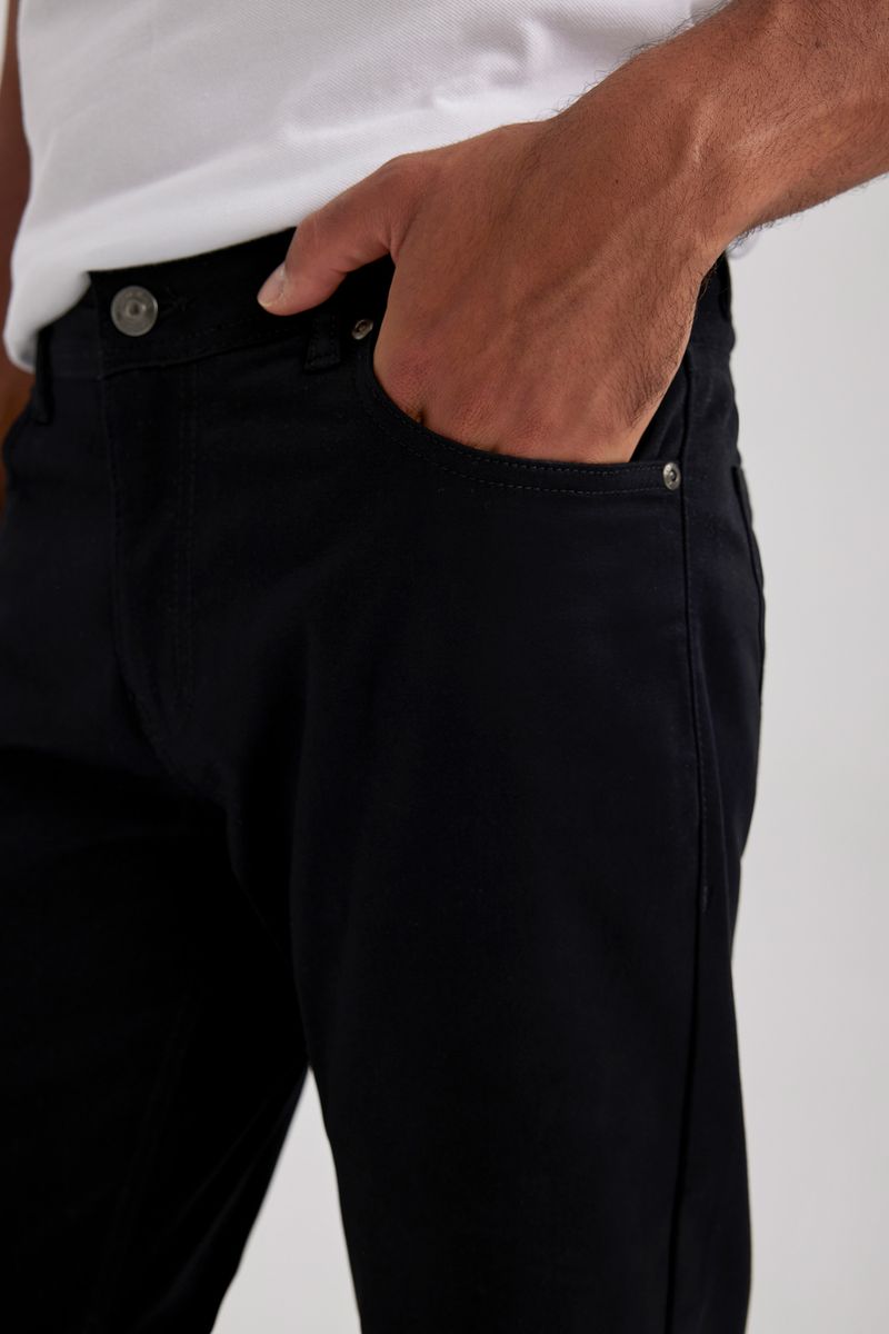 Man Regular Fit Chino Trousers - Black
