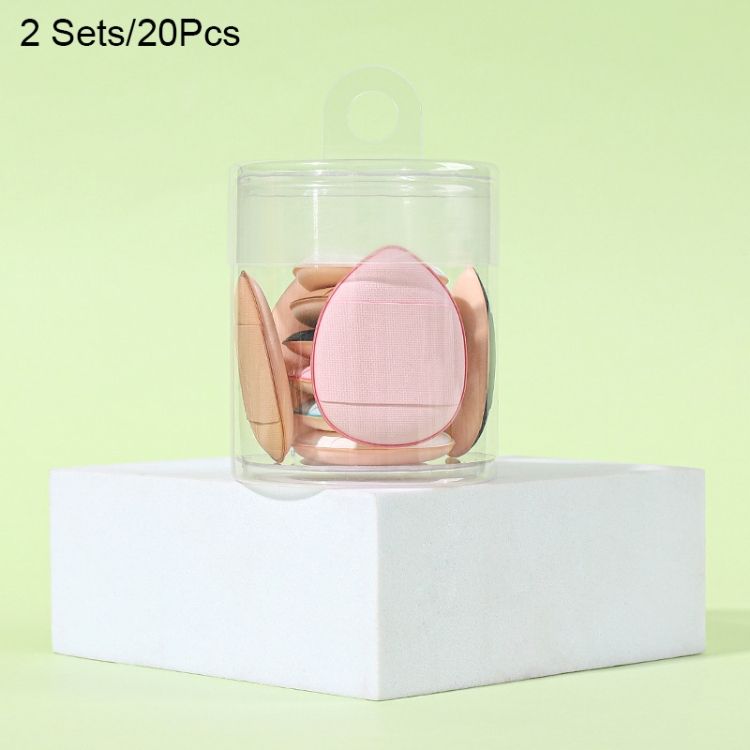 2 Sets/20pcs Mixed-colors Fingertip Droplet Shape Puff