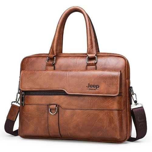 Executive Men's Leather Business Bag - Brown