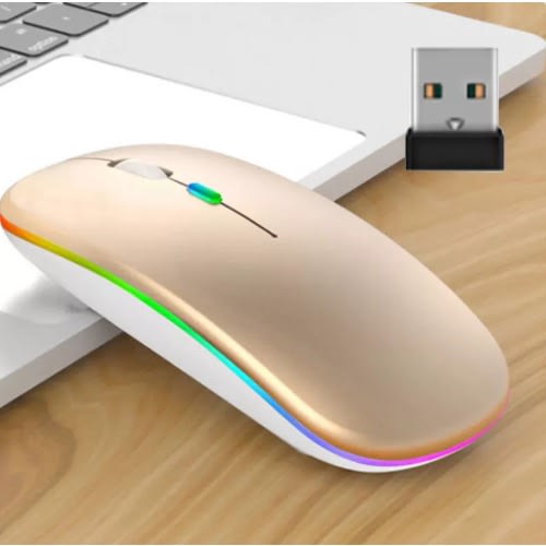 Rechargeable Wireless Gaming Mouse - Gold