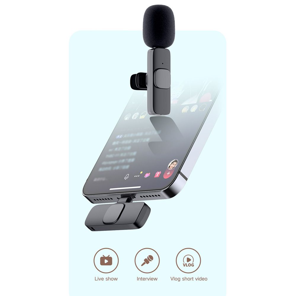 Mini Wireless Lavalier Microphone Clip-on Omnidirectional