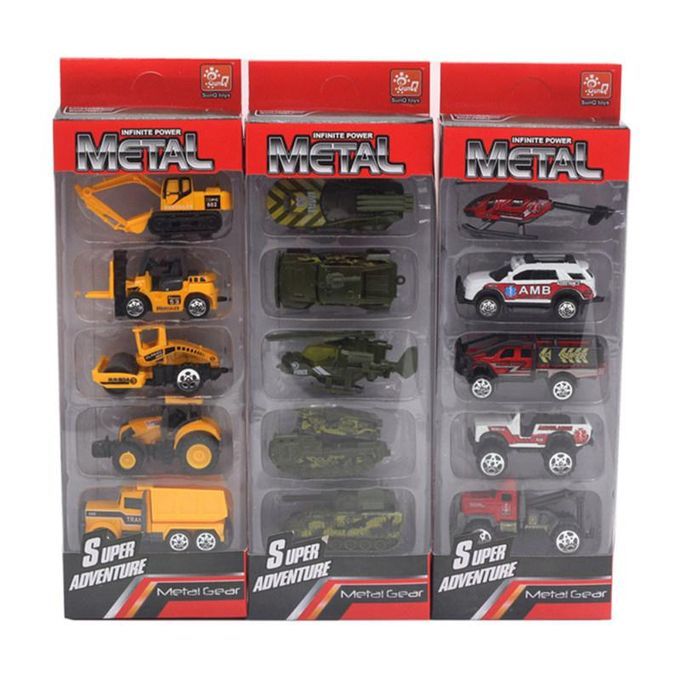 5Pcs 1/64 Diecast Alloy Engineering Racing Military Car-