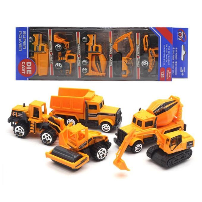 5Pcs 1/64 Diecast Alloy Engineering Racing Military Car-