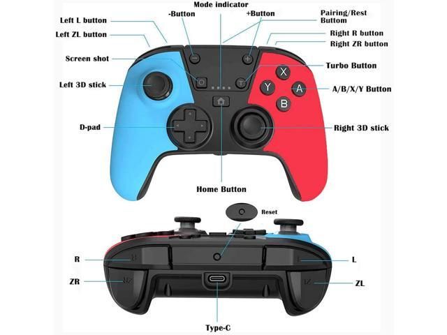 Wireless Controller Compatible With Switch Pro Switch Console Gamepad Joystick Support Battery Gyro Axis Dual Vibration Turbo Capture Function Motion Control