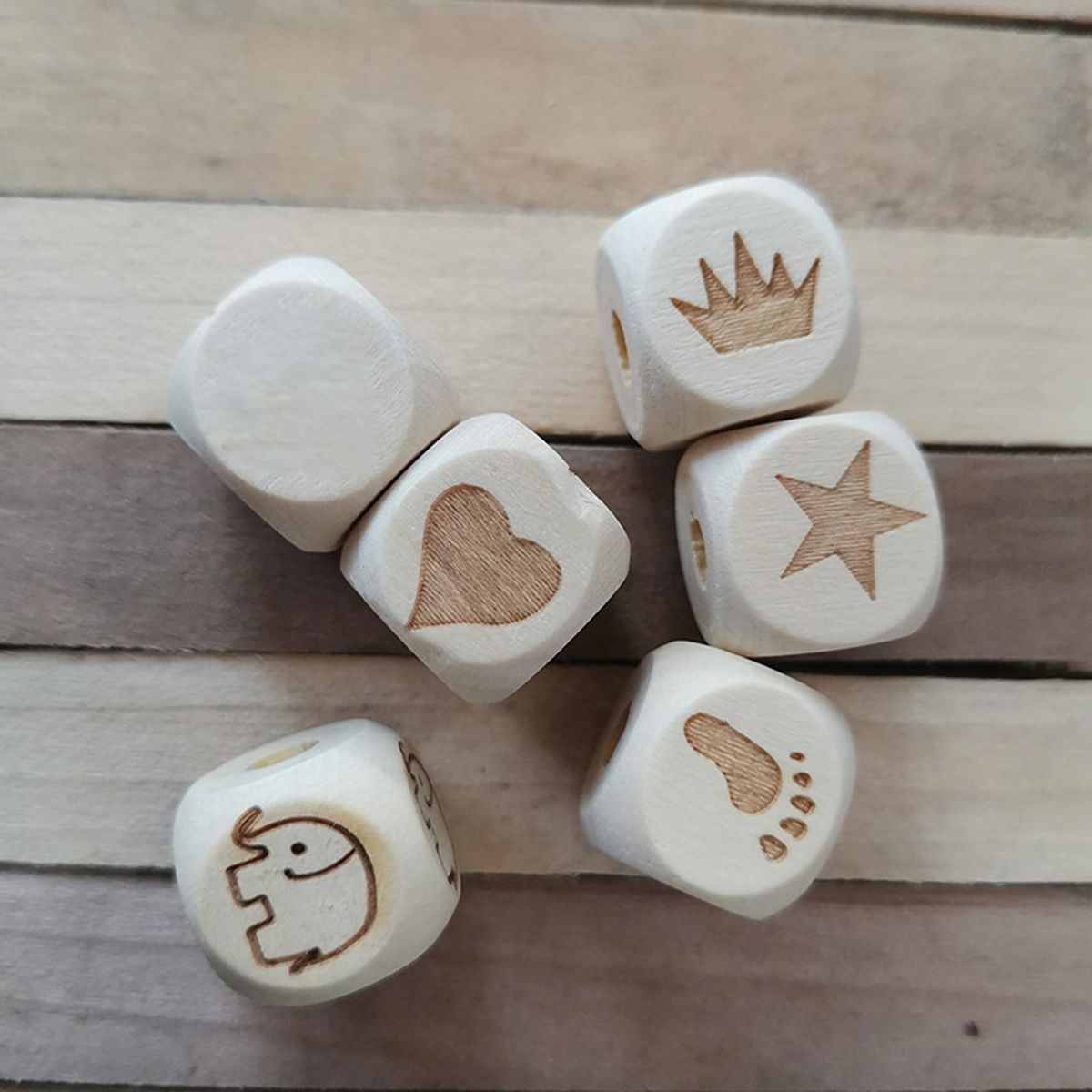 100Pcs Dice Sensory Toy Party Family DIY Games Printing Kid Toys