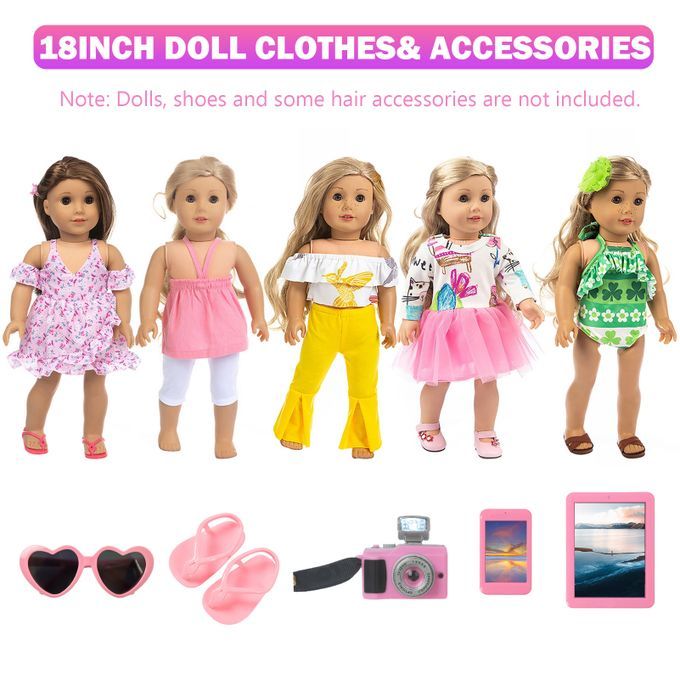 10 Set Girl Doll Clothes Gift For American 18 Inch Doll