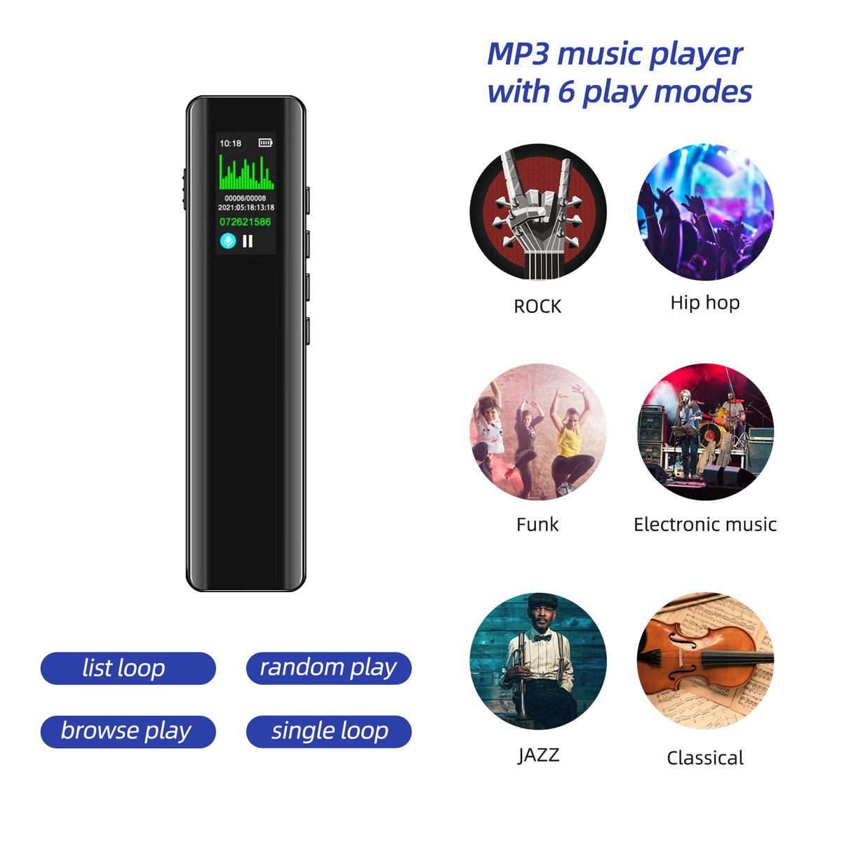 8GB Digital Voice Recorder Voice Activated Recorder