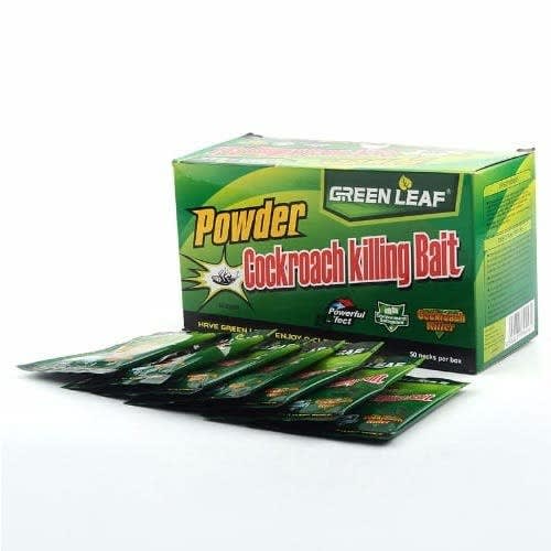 Green Leaf Powder - Cockroach Killing Bait Pest Control - 10 Sachets