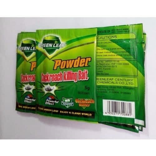 Green Leaf Powder - Cockroach Killing Bait Pest Control - 10 Sachets