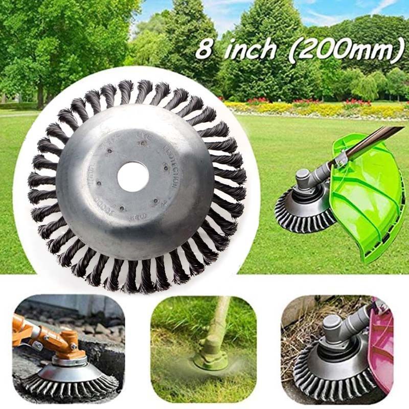 Steel Wire Wheel For Lawn Mower Brush Cutter Head Motor Grtrimmer Brush Cutter Accessory Garden Weed Brush Mowing Machine