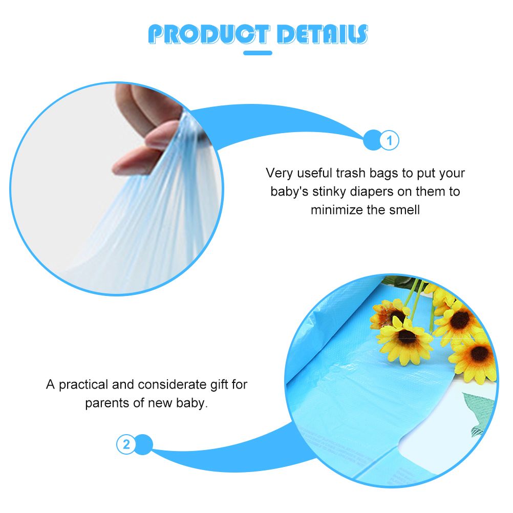200pcs Diaper Disposable Bag Waste Bags Baby Toddler Infant Poop Trash Bags