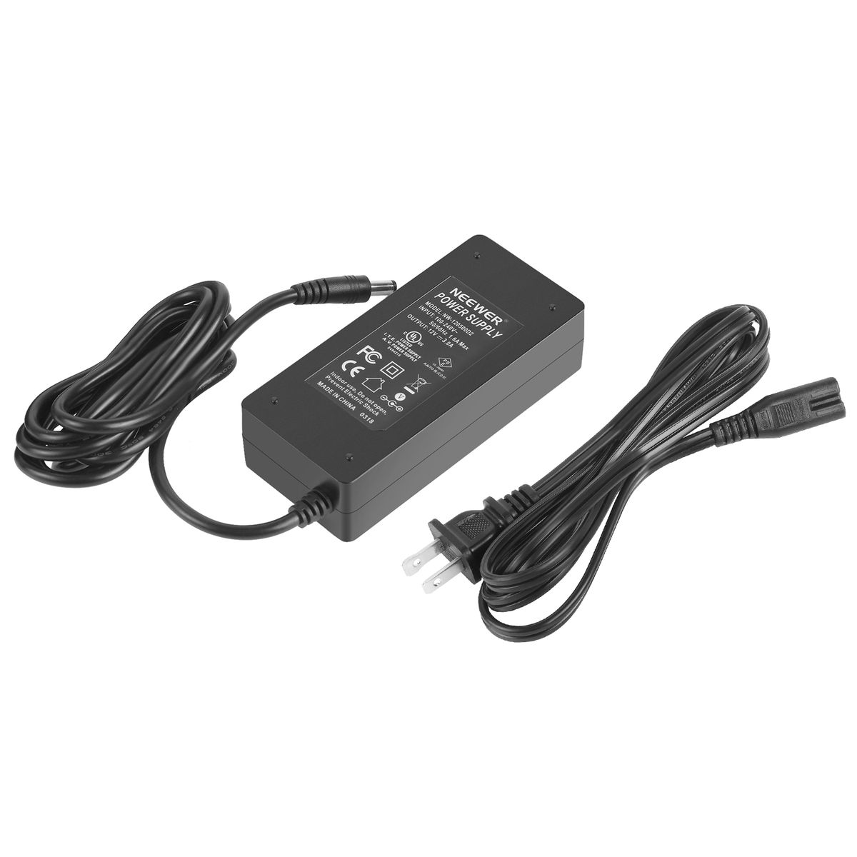 AC 100-240V To DC 12V 3A 36W Power Supply Adapter With 6.5 Feet/2 Meters Power Cable Compatible With 480 LED Video Light And Max. 12V 3A 36W Ring Light, UL Listed (US Plug)
