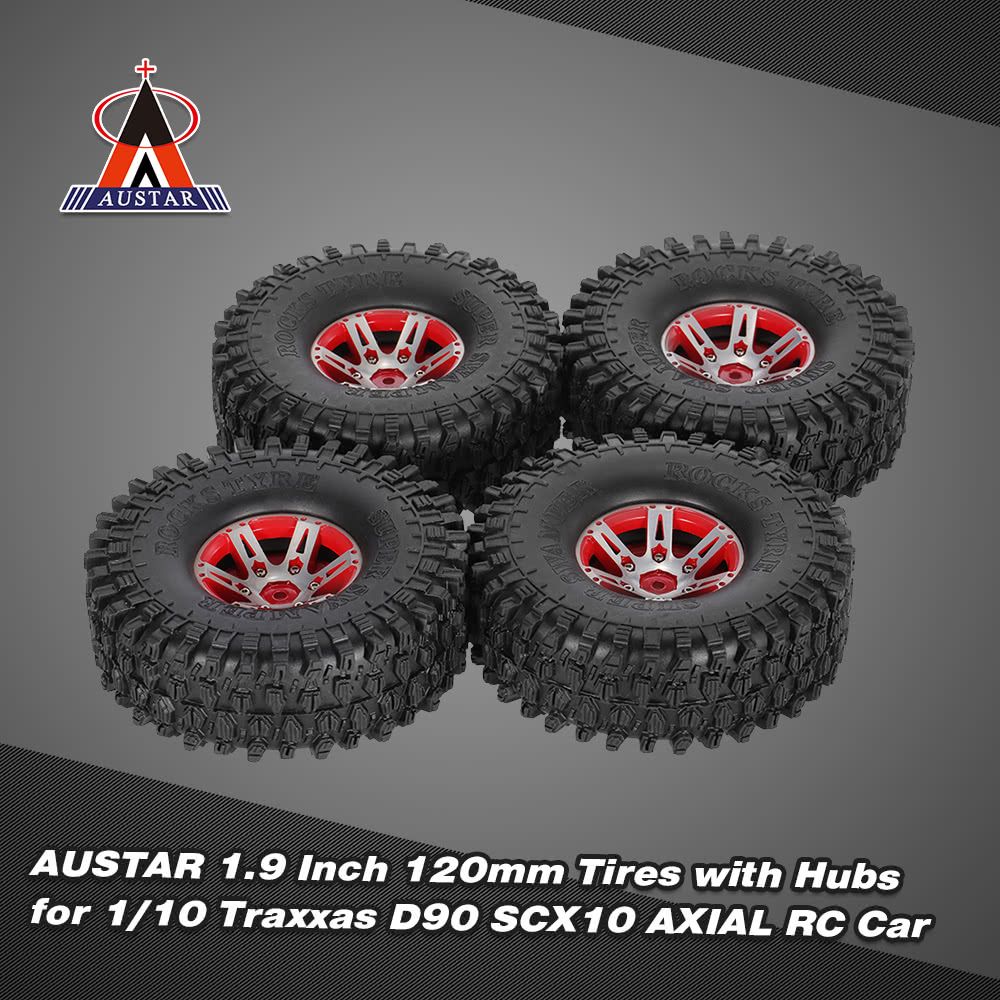 4Pcs AUSTAR AX-5020A 1.9 Inch 1/10 Rock Crawler Tires With