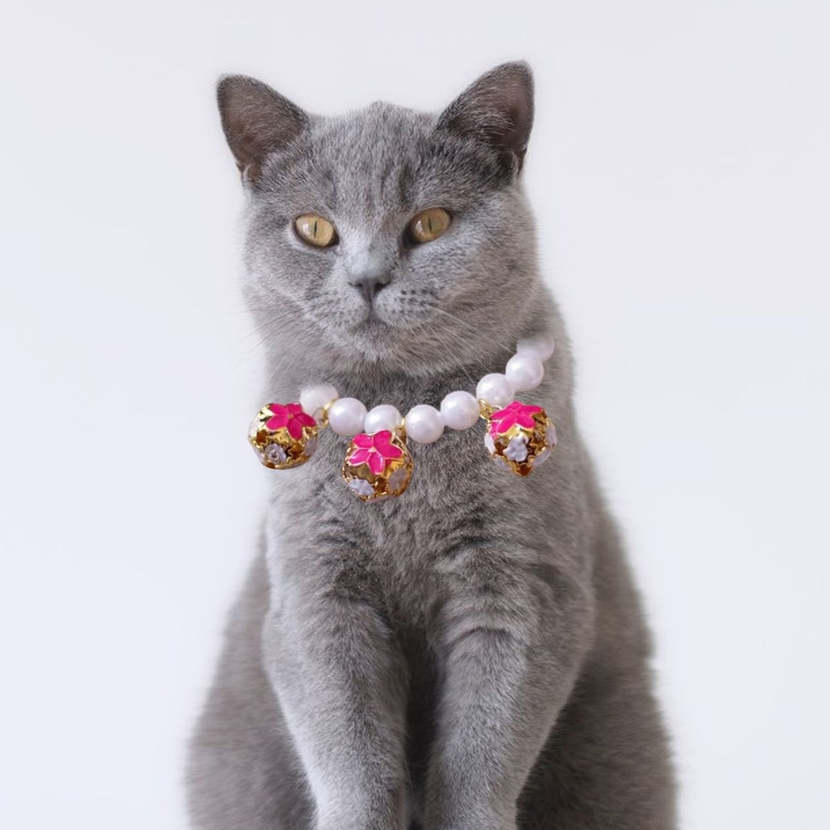 Pet Pendant Necklace Pet Dog Decorative Necklace Cat Jewelry Collar Rose Red