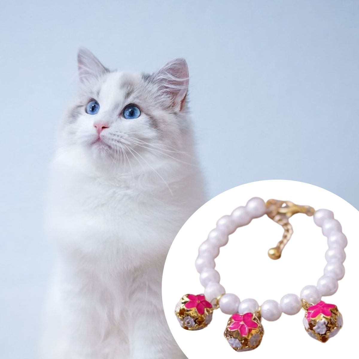 Pet Pendant Necklace Pet Dog Decorative Necklace Cat Jewelry Collar Rose Red